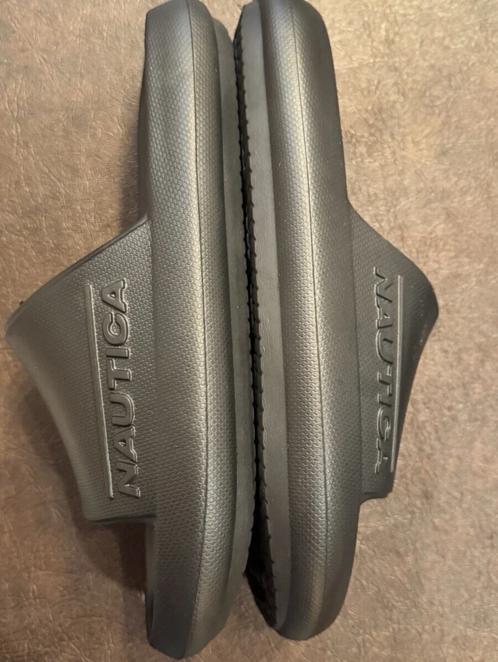 Nautica Men’s Black Slide Sandals Size 9 Slip On Pool Beach Shower Slides